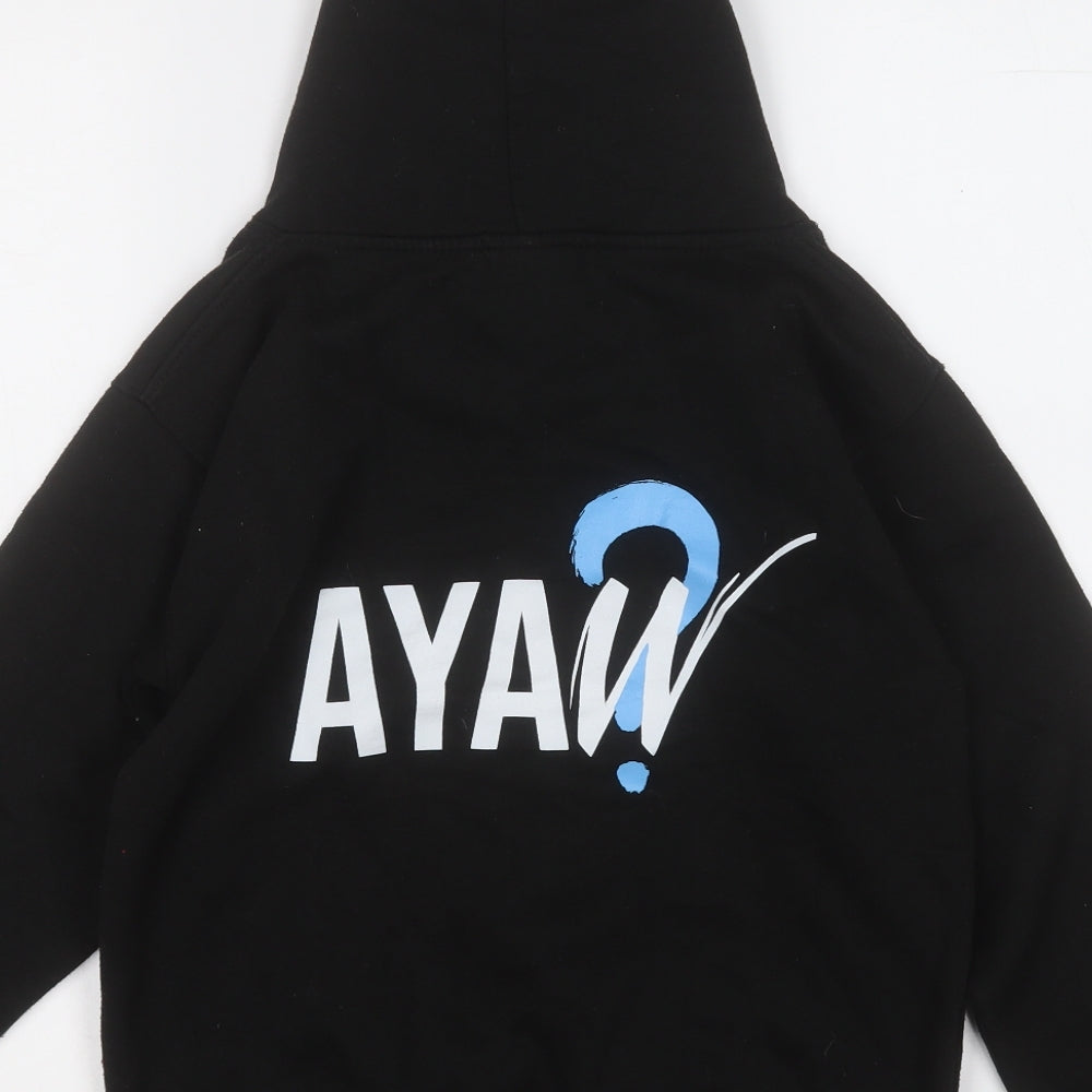 Uneek Boys Black Polyester Pullover Hoodie Size 9-10 Years