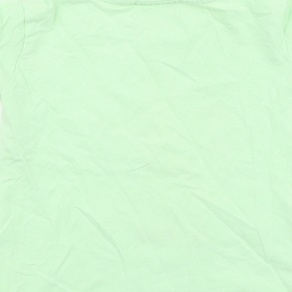 Traditional craftwear Girls Green Cotton Basic Casual Size 5-6 Years Round Neck