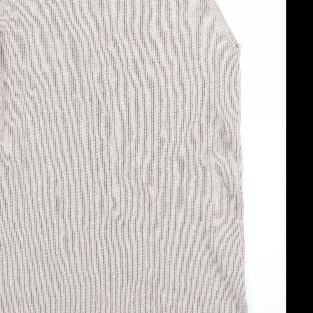 F&F Womens Beige Crew Neck Viscose Tunic Jumper Size S