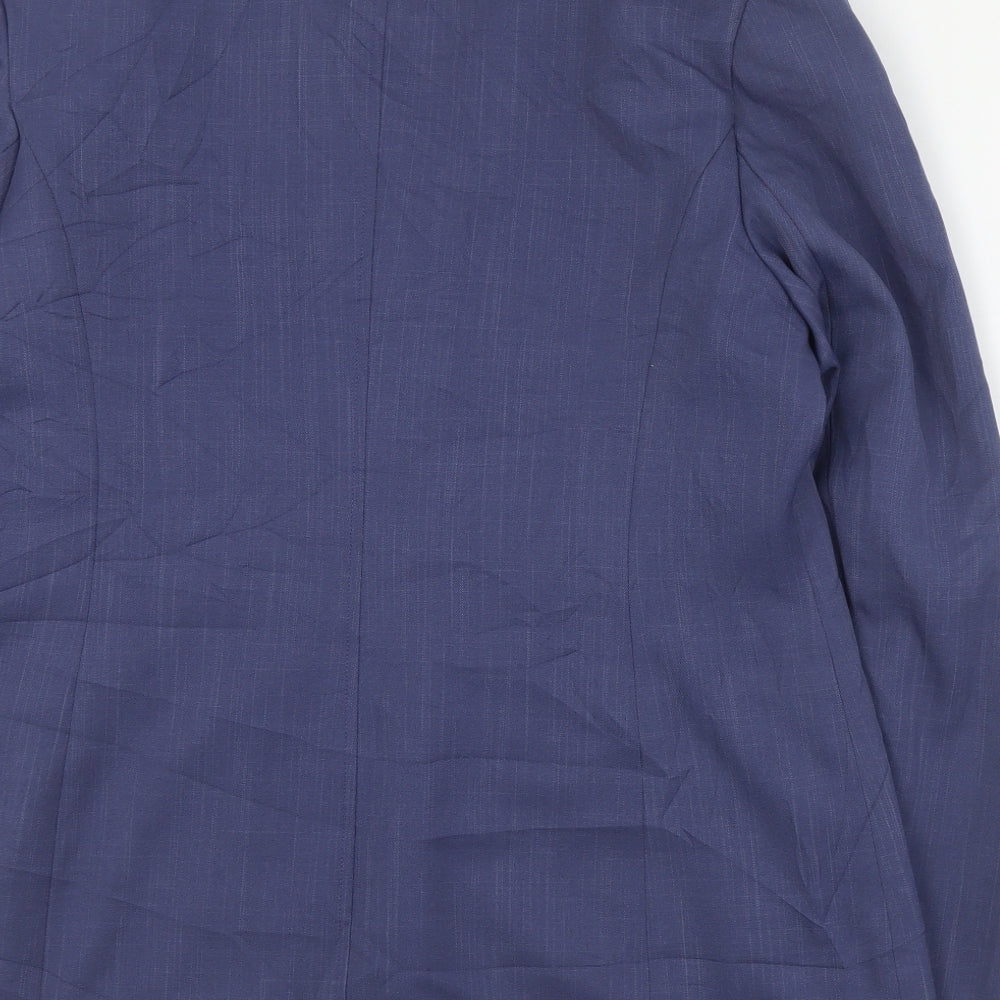 George Womens Blue Polyester Jacket Suit Jacket Size 14