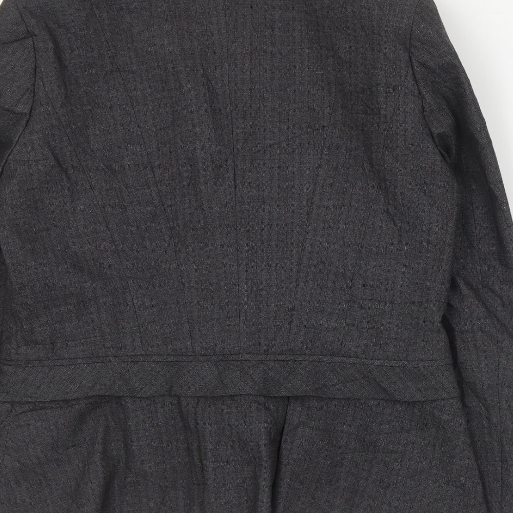 Warehouse Womens Grey Polyester Jacket Suit Jacket Size 14