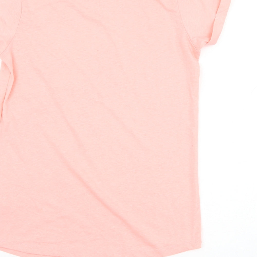 Primark Girls Pink Polyester Basic T-Shirt Size 10-11 Years Round Neck Pullover - Unicorn