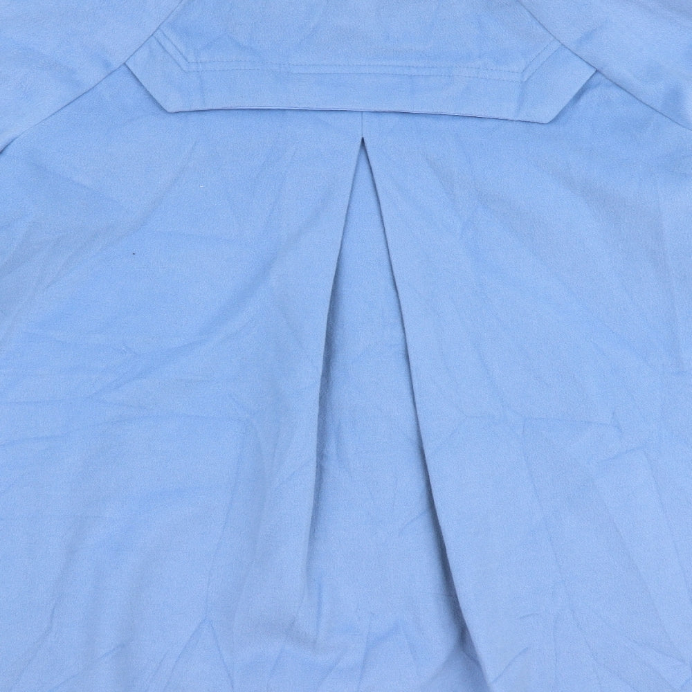 MNG Womens Blue Overcoat Coat Size 2XL Zip