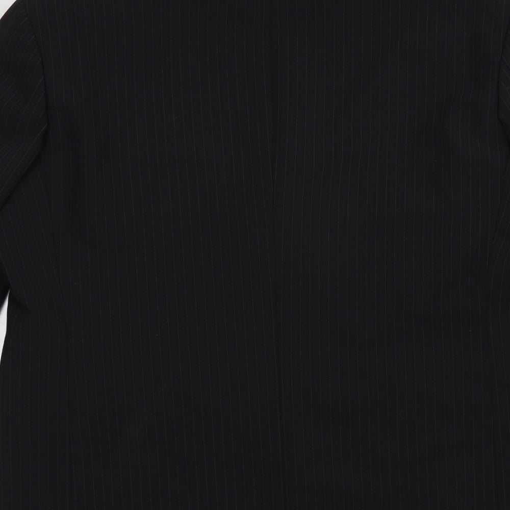 Marks and Spencer Mens Black Striped Polyester Jacket Blazer Size M