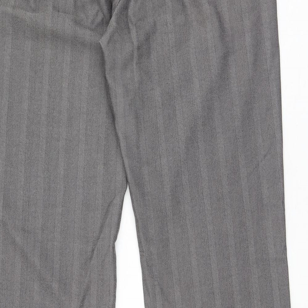 New Look Womens Brown Polyester Trousers Size 12 L28 in Regular