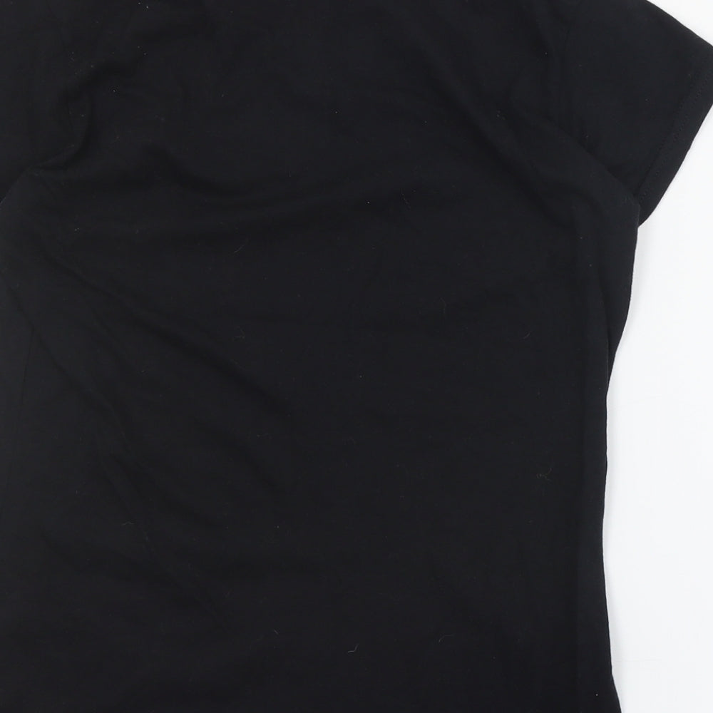 Gildan Womens Black Cotton Basic T-Shirt Size S Crew Neck - Boojum