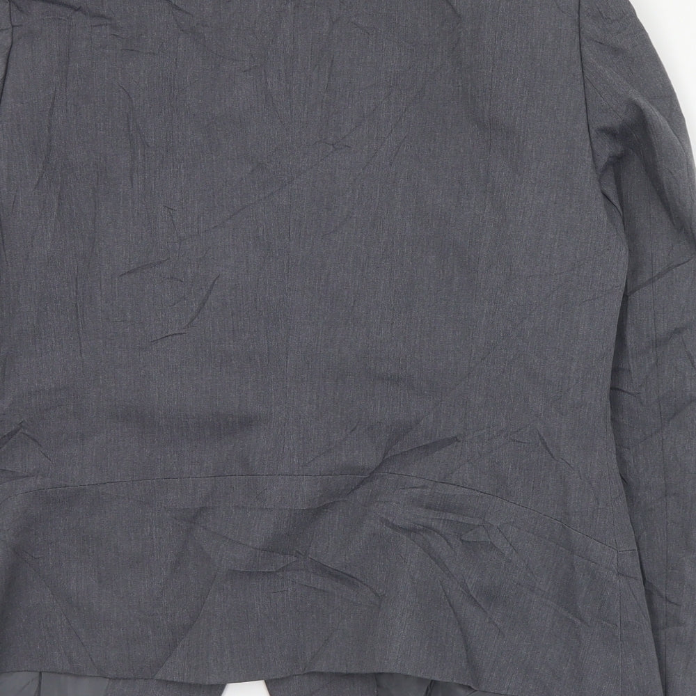 Planet Womens Grey Polyester Jacket Suit Jacket Size 14
