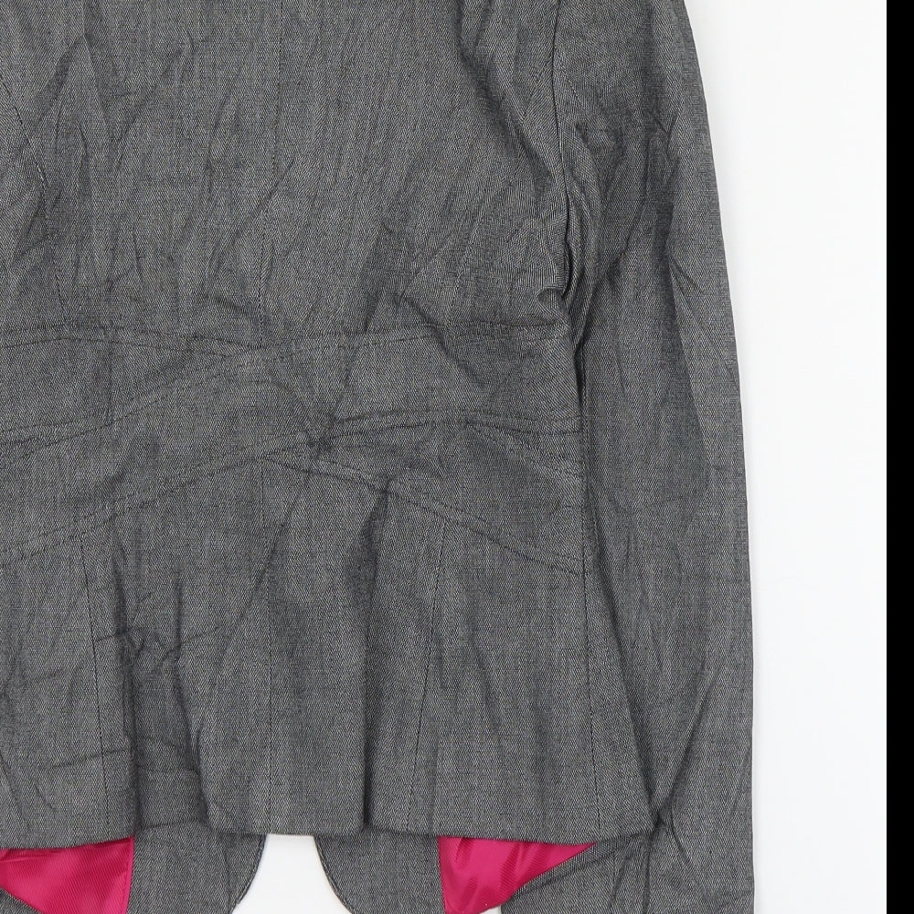 Marks and Spencer Womens Grey Jacket Blazer Size 8 Hook & Eye