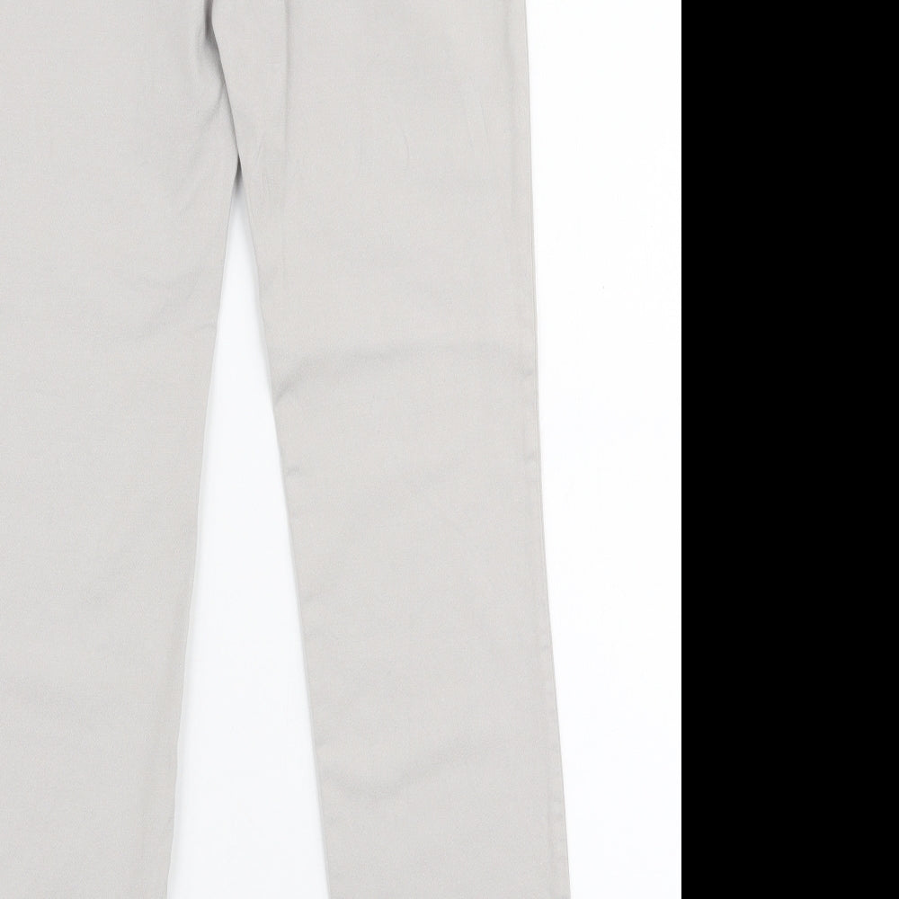 Warehouse Womens Grey Viscose Trousers Size 6 L28 in Slim Zip
