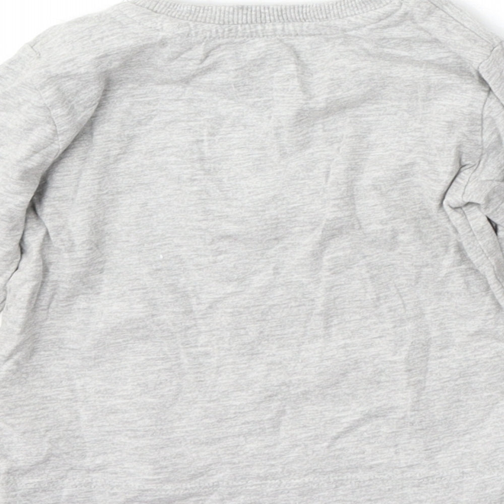 NEXT Boys Grey Cotton Basic T-Shirt Size 9-12 Months Round Neck