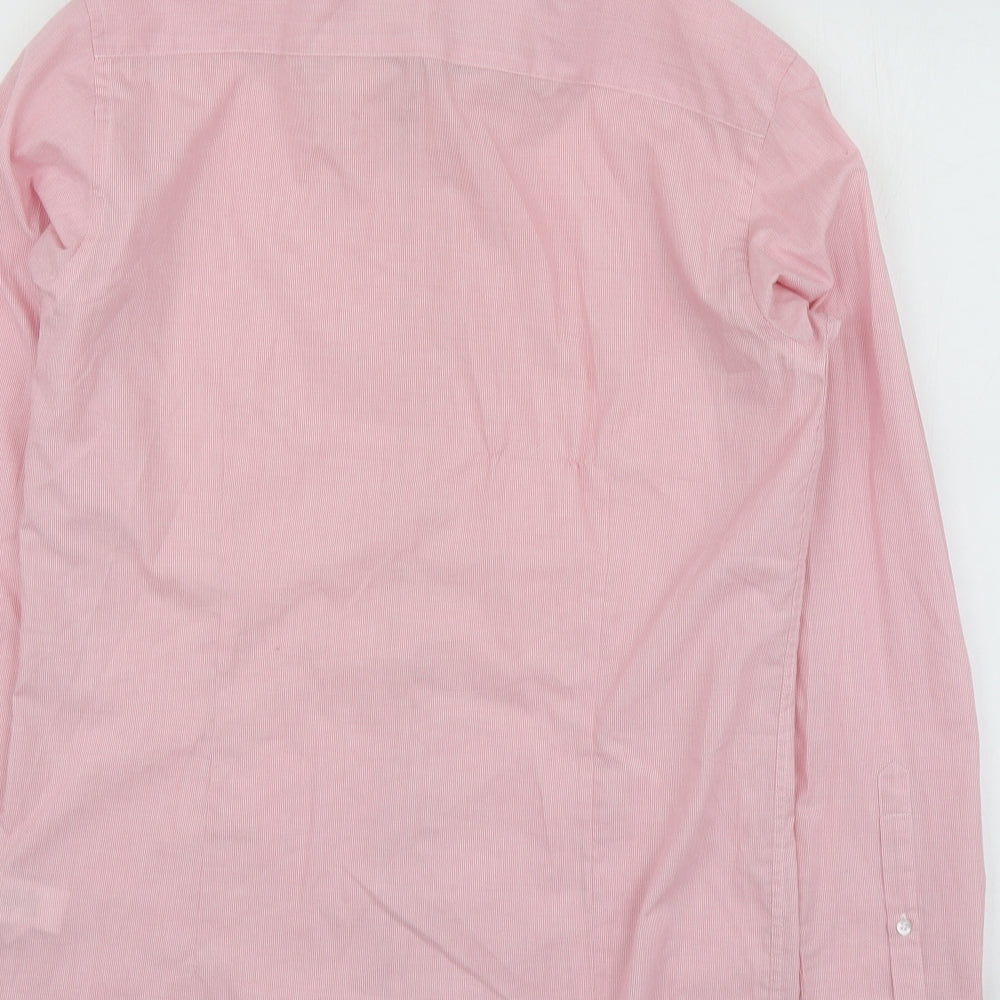 Cedar Wood State Mens Pink Polyester Button-Up Size 15 Collared