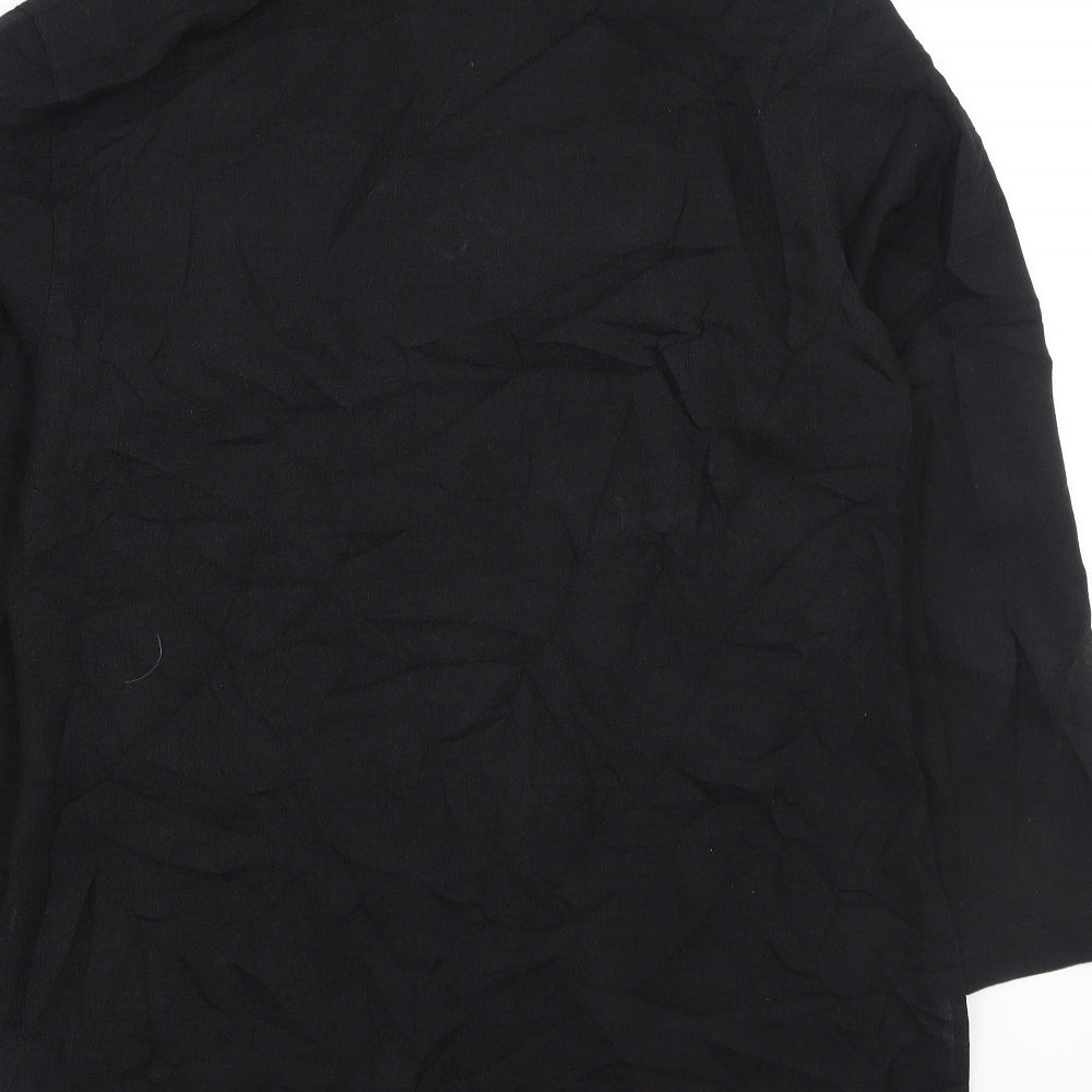 Kaffe Womens Black Polyester Basic Button-Up Size S Collared
