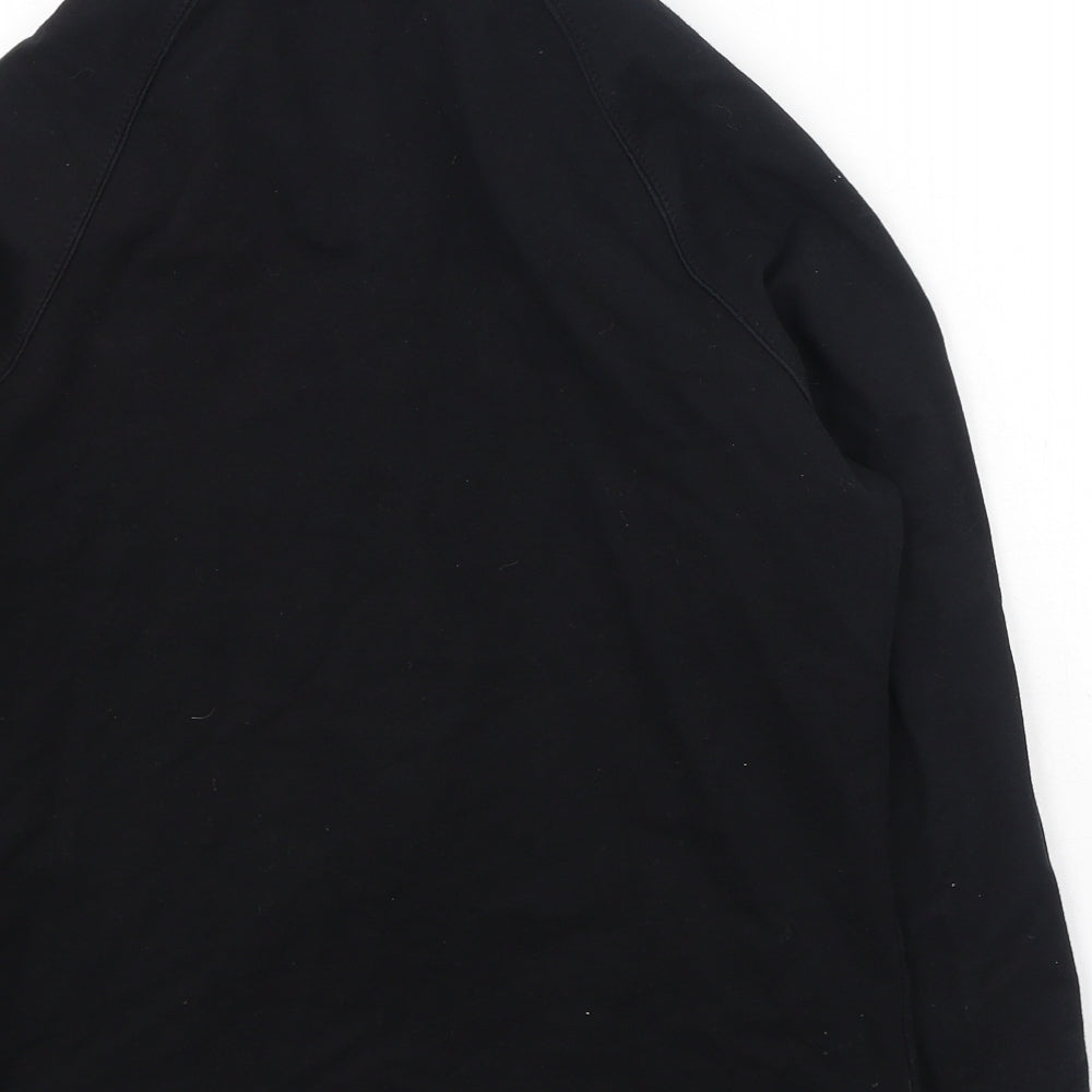 Marks and Spencer Womens Black High Neck Cotton Full Zip Jumper Size 10