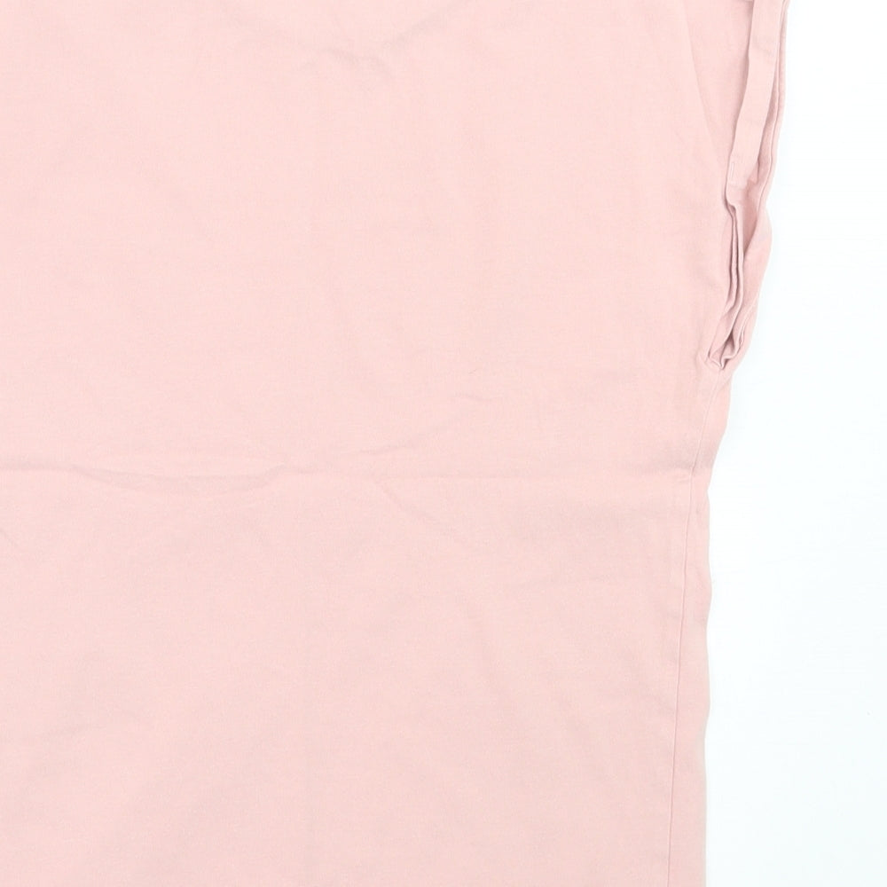 Marks and Spencer Girls Pink Cotton Basic T-Shirt Size 11-12 Years Crew Neck Pullover