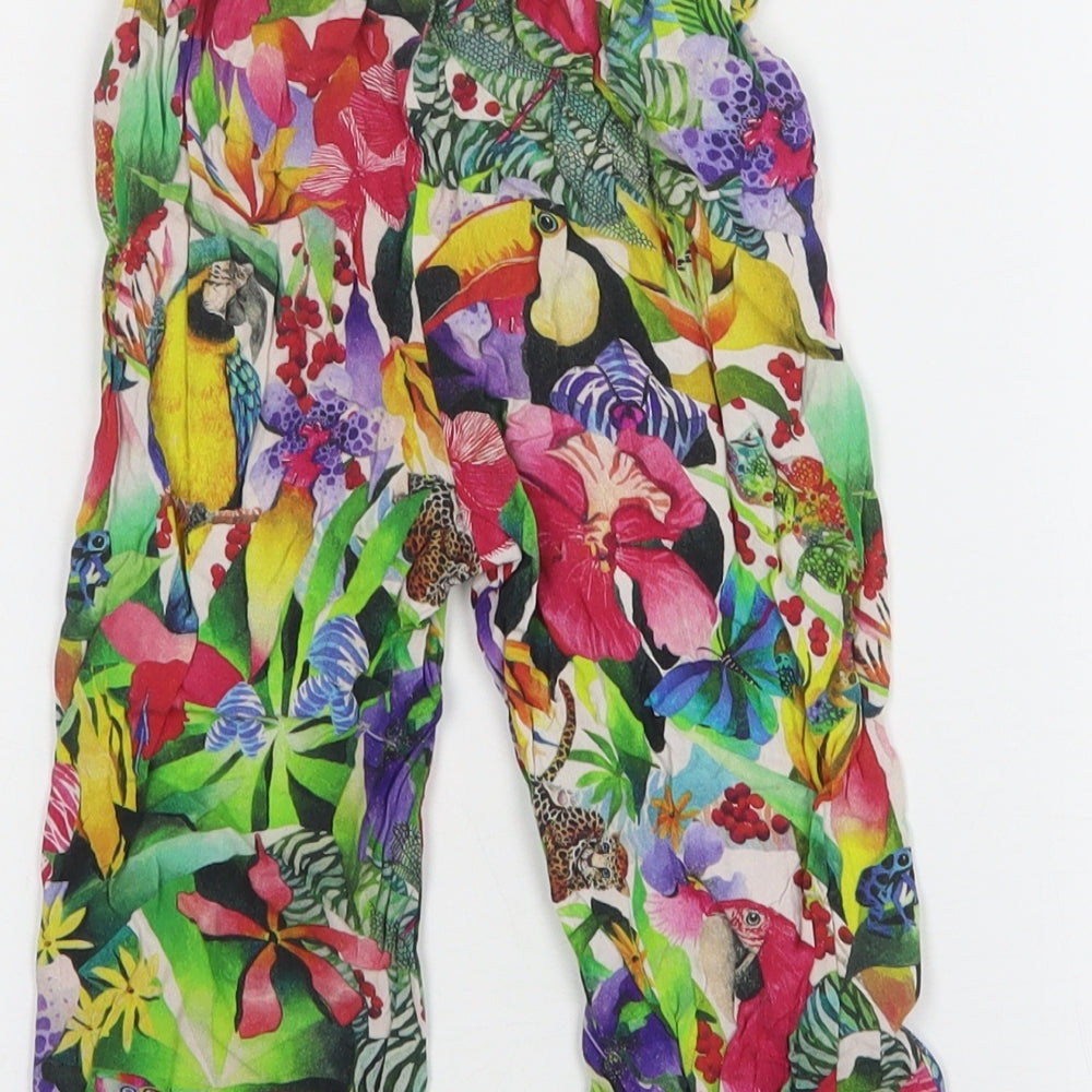 H&M Girls Multicoloured Floral Viscose Bloomer Trousers Size 2-3 Years Regular