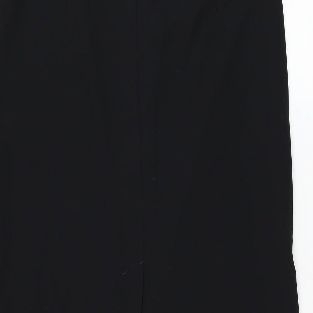 Marks and Spencer Womens Black Polyester Straight & Pencil Skirt Size 12 Zip