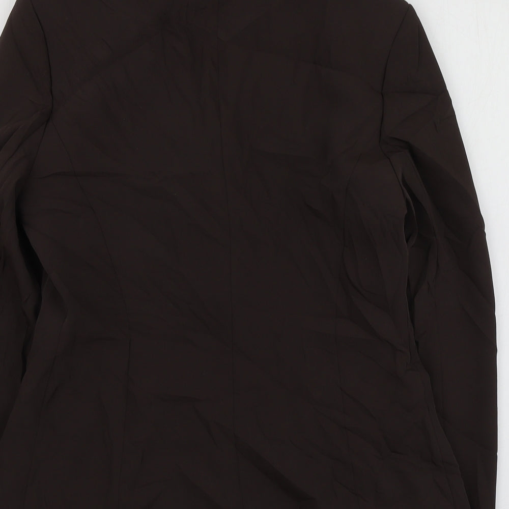 M&S Womens Brown Polyester Jacket Suit Jacket Size 12