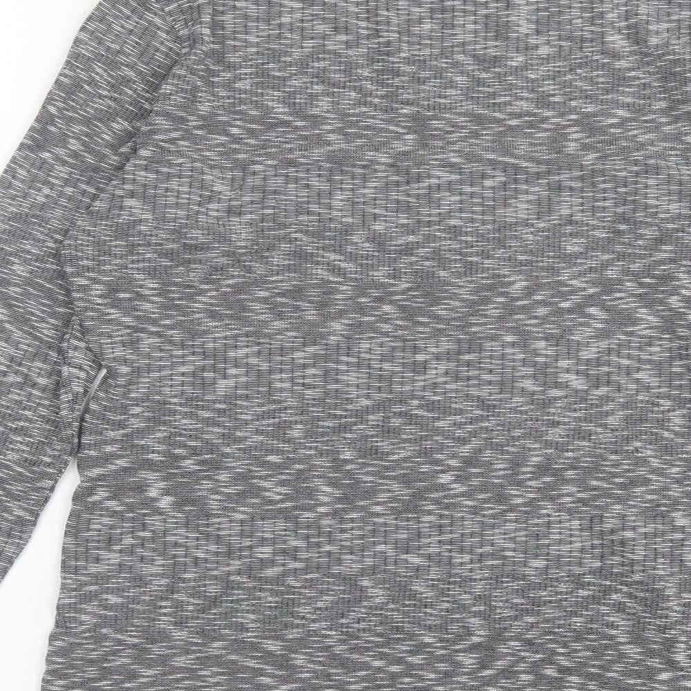 Matalan Womens Grey High Neck Viscose Pullover Jumper Size 10 - Lettuce Edging