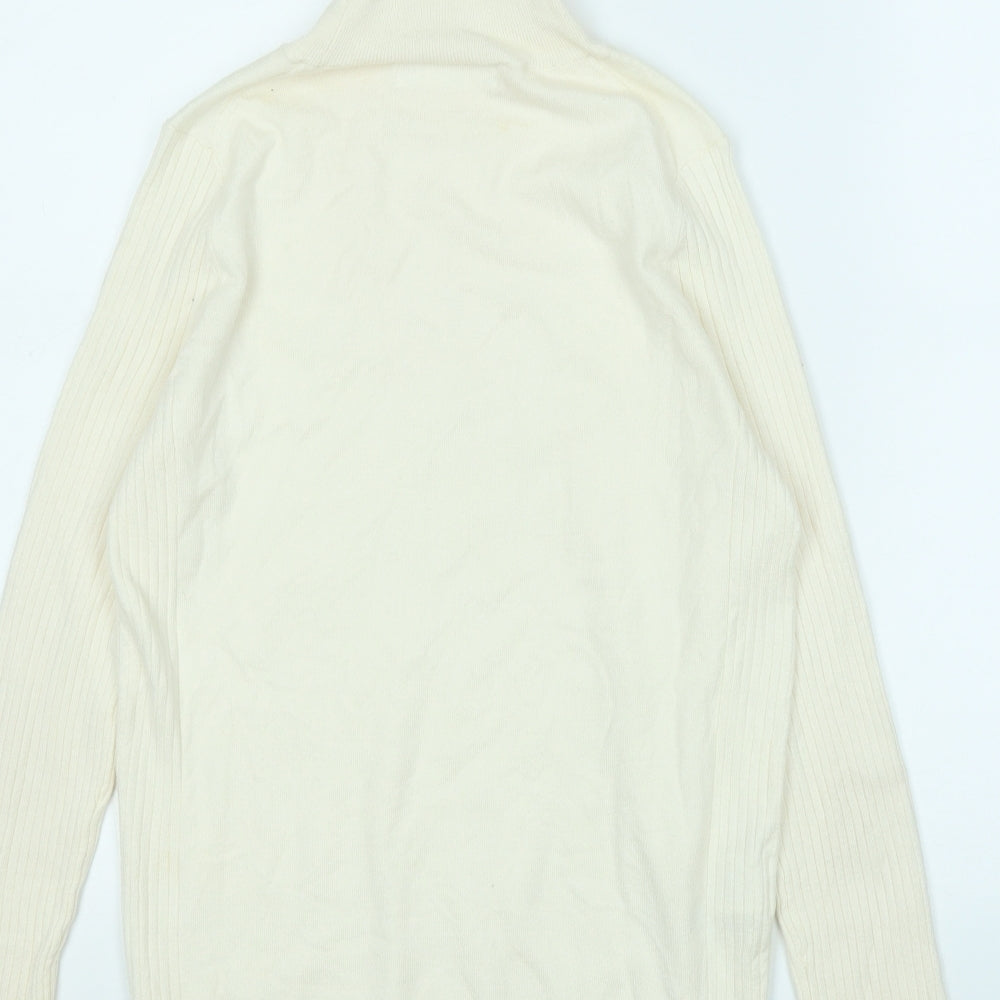 MNG Womens Yellow Mock Neck Viscose Pullover Jumper Size M