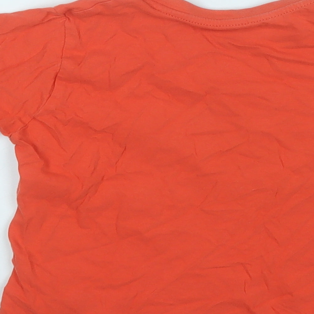Primark Boys Orange Cotton Basic T-Shirt Size 5-6 Years Round Neck - Totally Awesome
