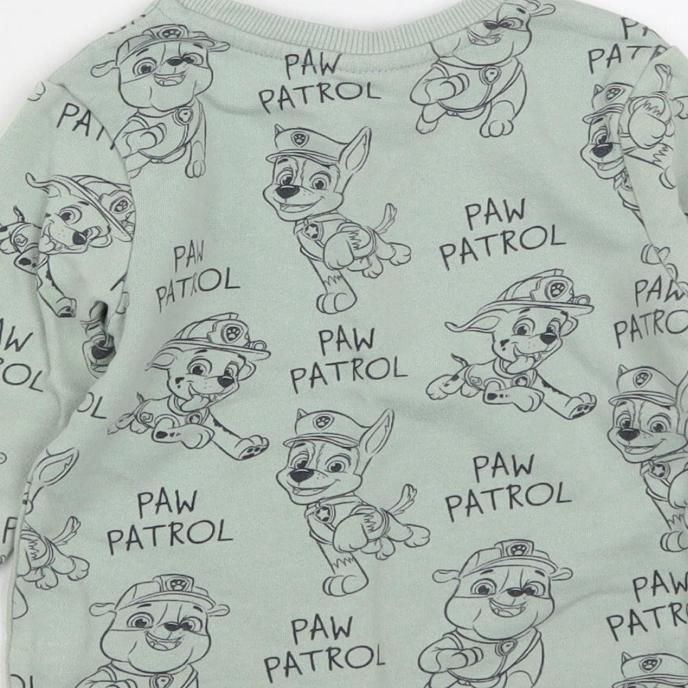 George Boys Green Cotton Pullover Sweatshirt Size 2 Years - Paw Patrol