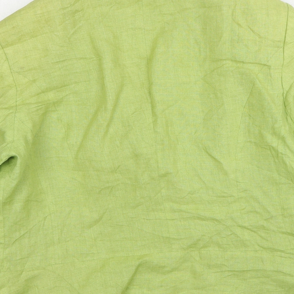 Kaliko Womens Green Linen Jacket Suit Jacket Size 16