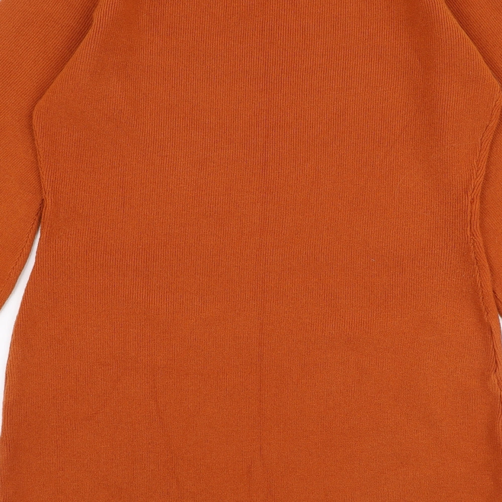 Kaleidoscope Womens Orange Polyester Jumper Dress Size M Round Neck Pullover