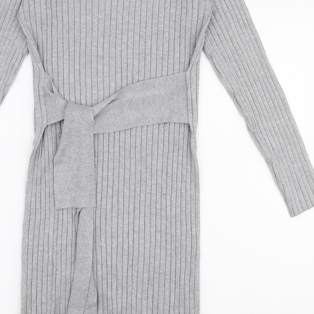 ESMARA Womens Grey Viscose Bodycon Size M Round Neck Pullover
