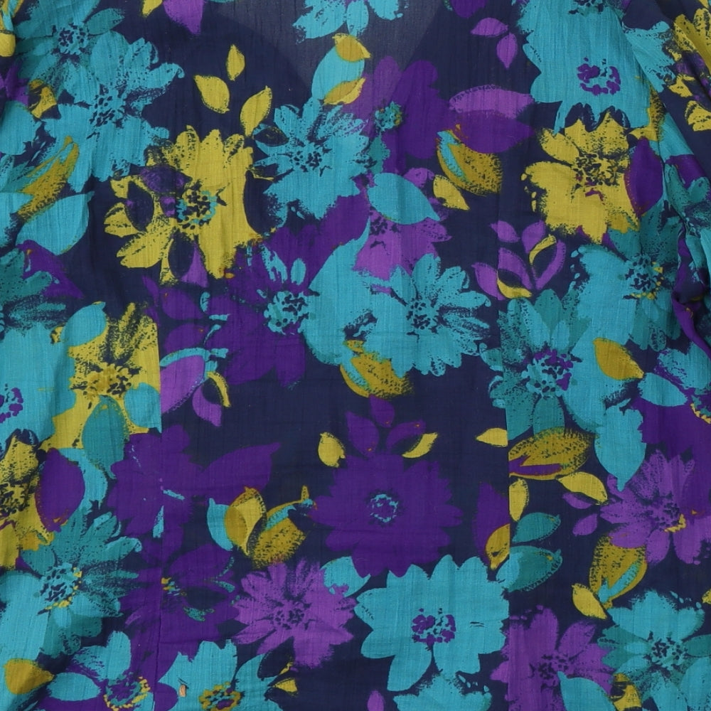 Per Una Womens Multicoloured Floral Cotton Basic Button-Up Size 16 Collared