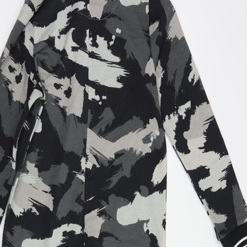 Matalan Boys Grey Camouflage Cotton Bodysuit Size 10 Years Zip - Onesie