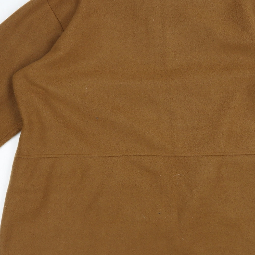 Neuville Womens Brown Pea Coat Coat Size 12 Button