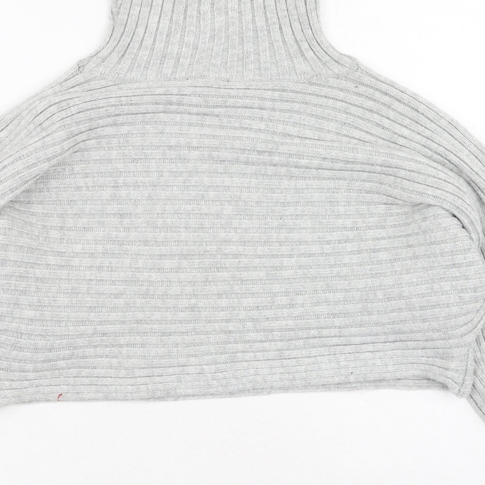 New Look Womens Grey High Neck Acrylic Pullover Jumper Size L