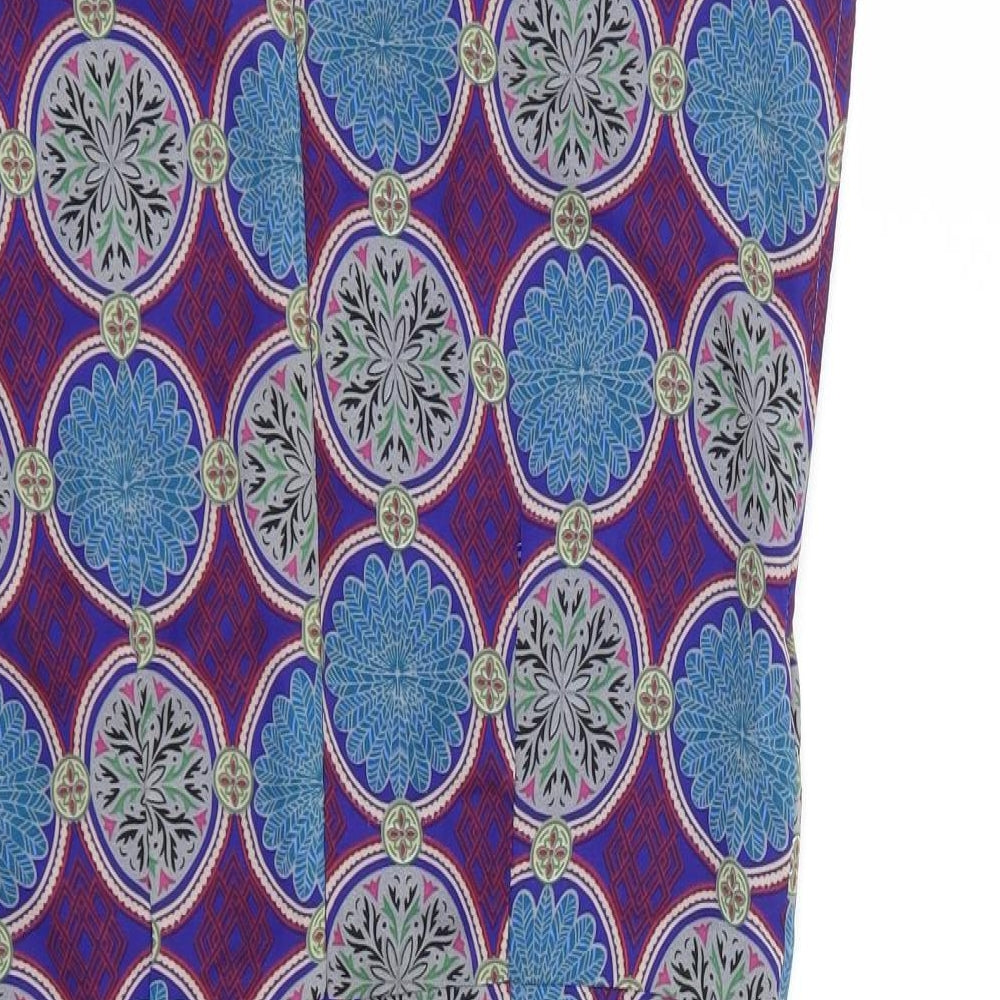 Jasmine London Womens Multicoloured Geometric Polyester A-Line Size 14 Round Neck Zip