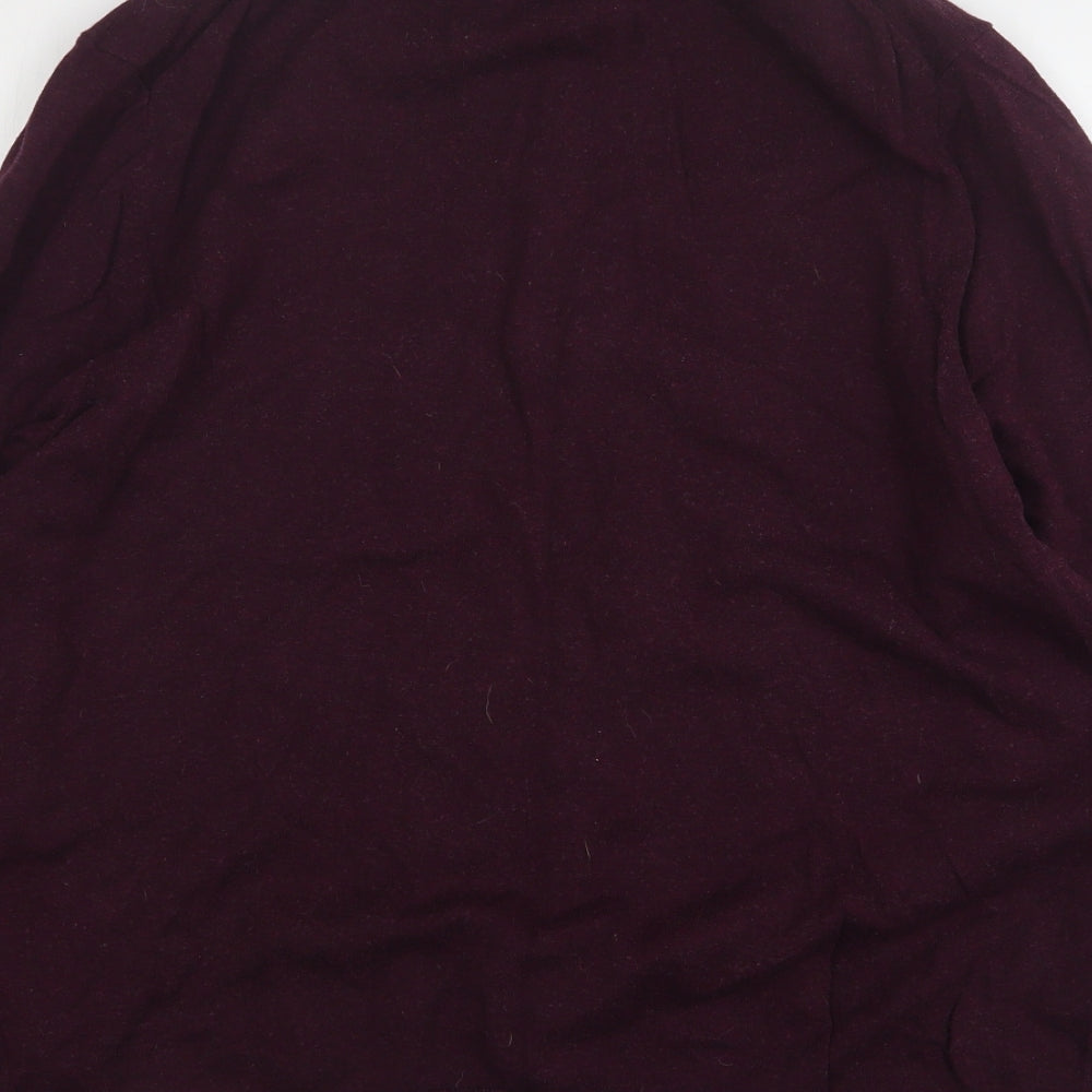 Burton Mens Purple High Neck Cotton Pullover Jumper Size XL