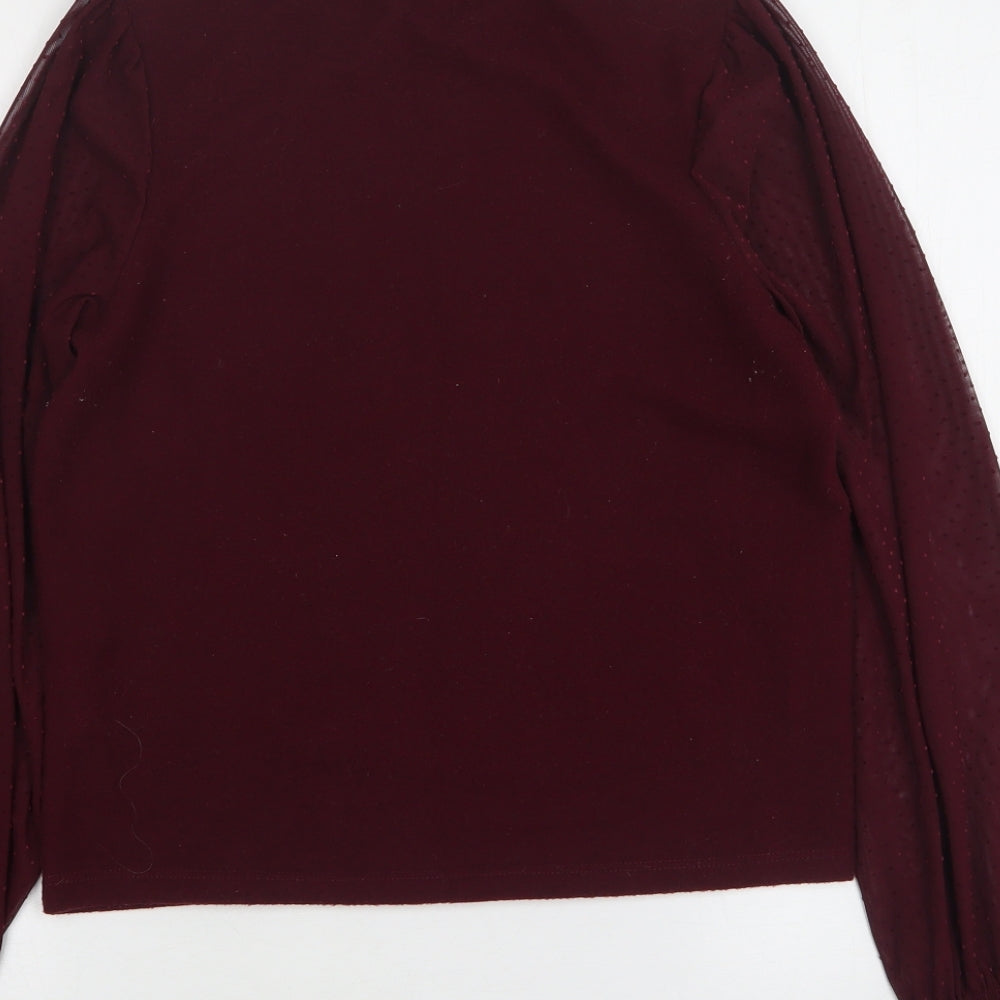 New Look Womens Purple High Neck Polyester Pullover Jumper Size 10
