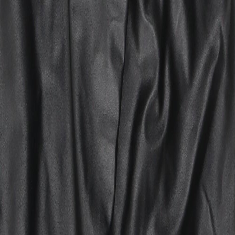 PRETTYLITTLETHING Womens Black Polyester Trousers Size 4 L35 in Regular - low side slit