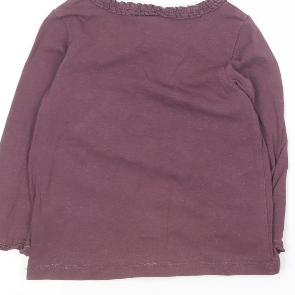 H&M Baby Purple Cotton Basic T-Shirt Size 12-18 Months Round Neck