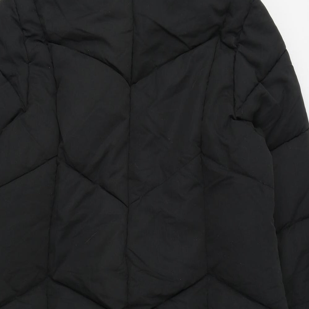 Yours Womens Black Quilted Coat Size 20 Zip