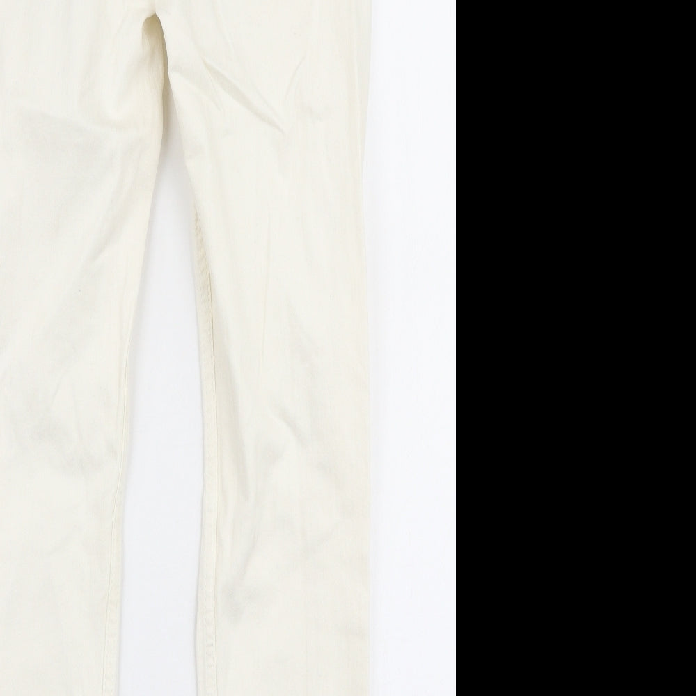 Denim Co Womens Ivory Cotton Skinny Jeans Size 10 L27 in Slim Zip