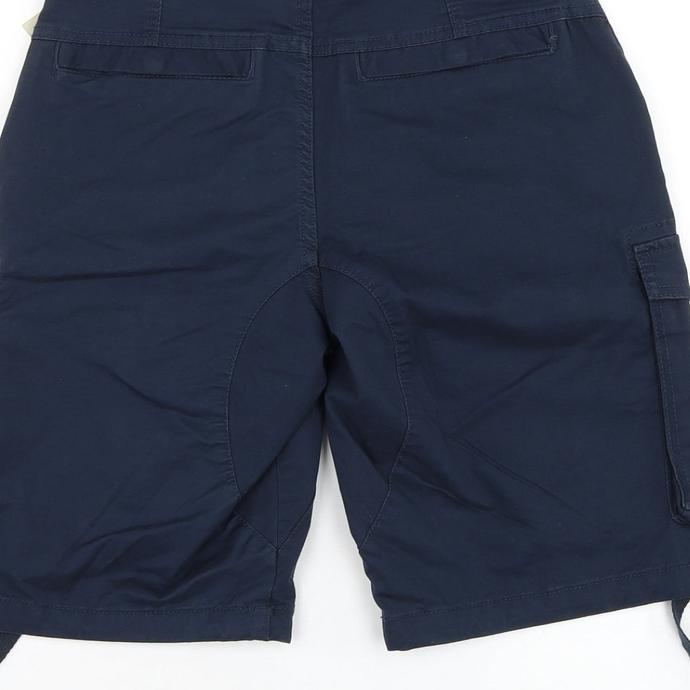 Primark Mens Blue Cotton Cargo Shorts Size 28 in L10 in Regular Zip