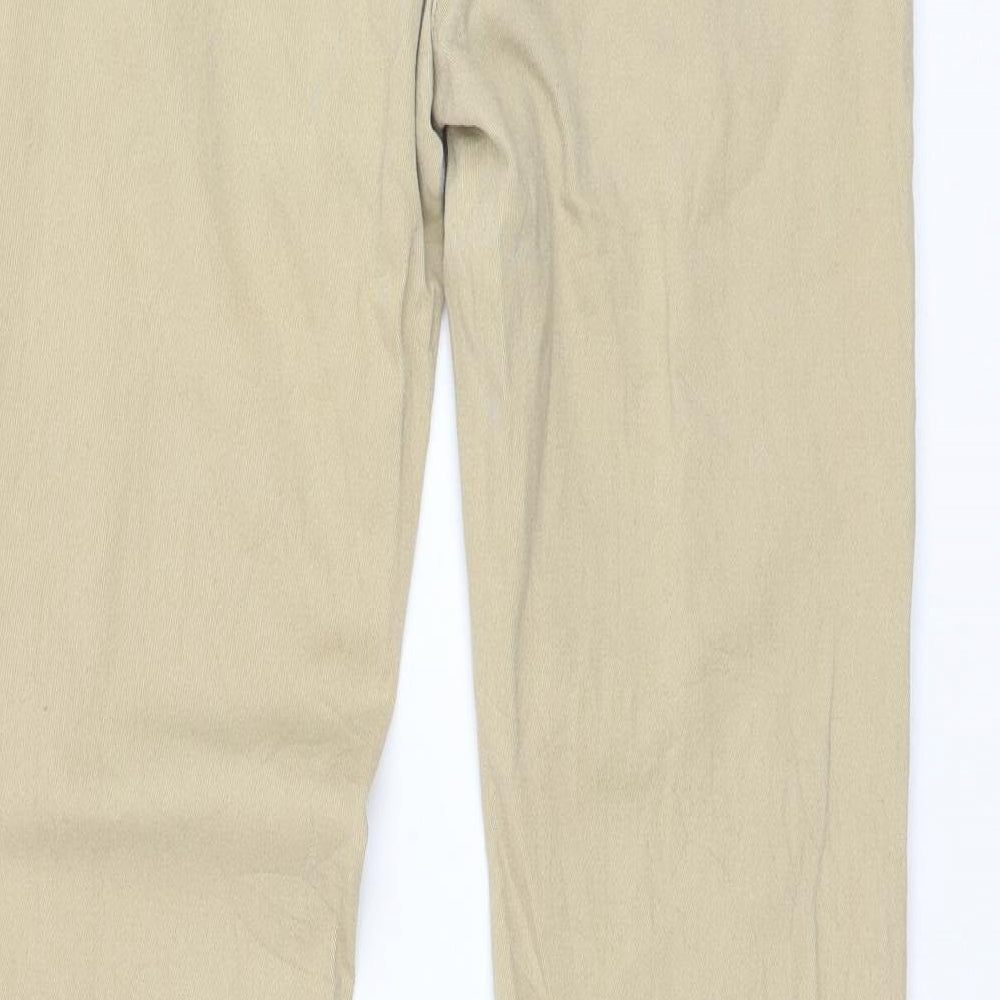 Flame Womens Brown Cotton Skinny Jeans Size 12 L32 in Regular Zip