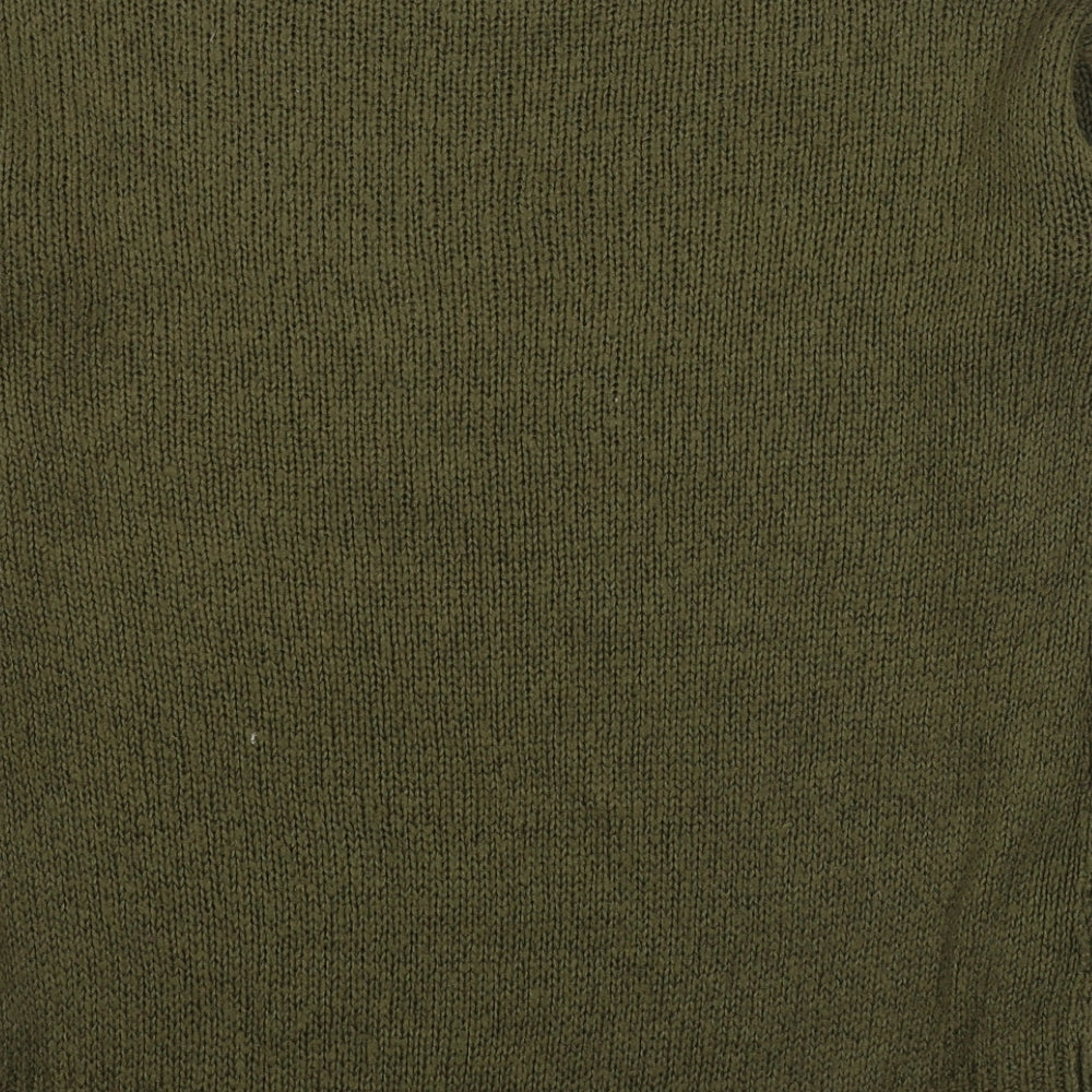 New Look Womens Green Round Neck Acrylic Pullover Jumper Size S