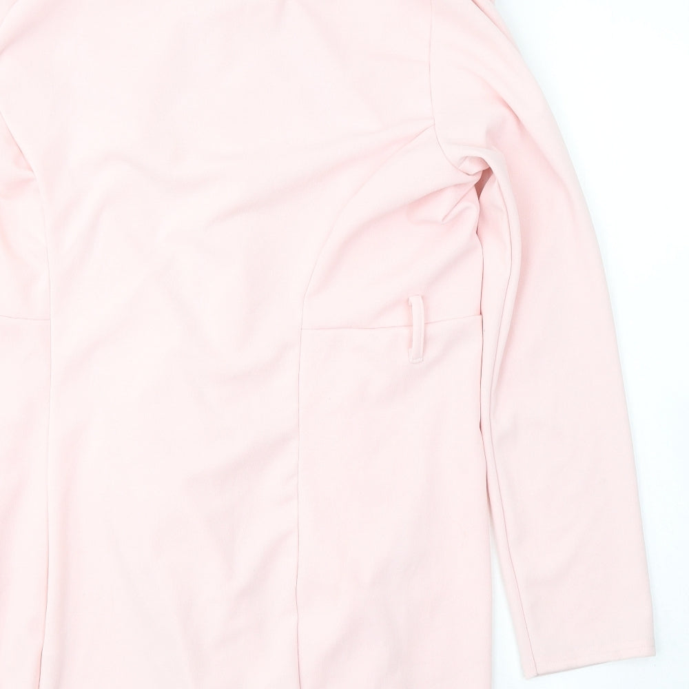 Missguided Womens Pink V-Neck Polyester Cardigan Jumper Size 16