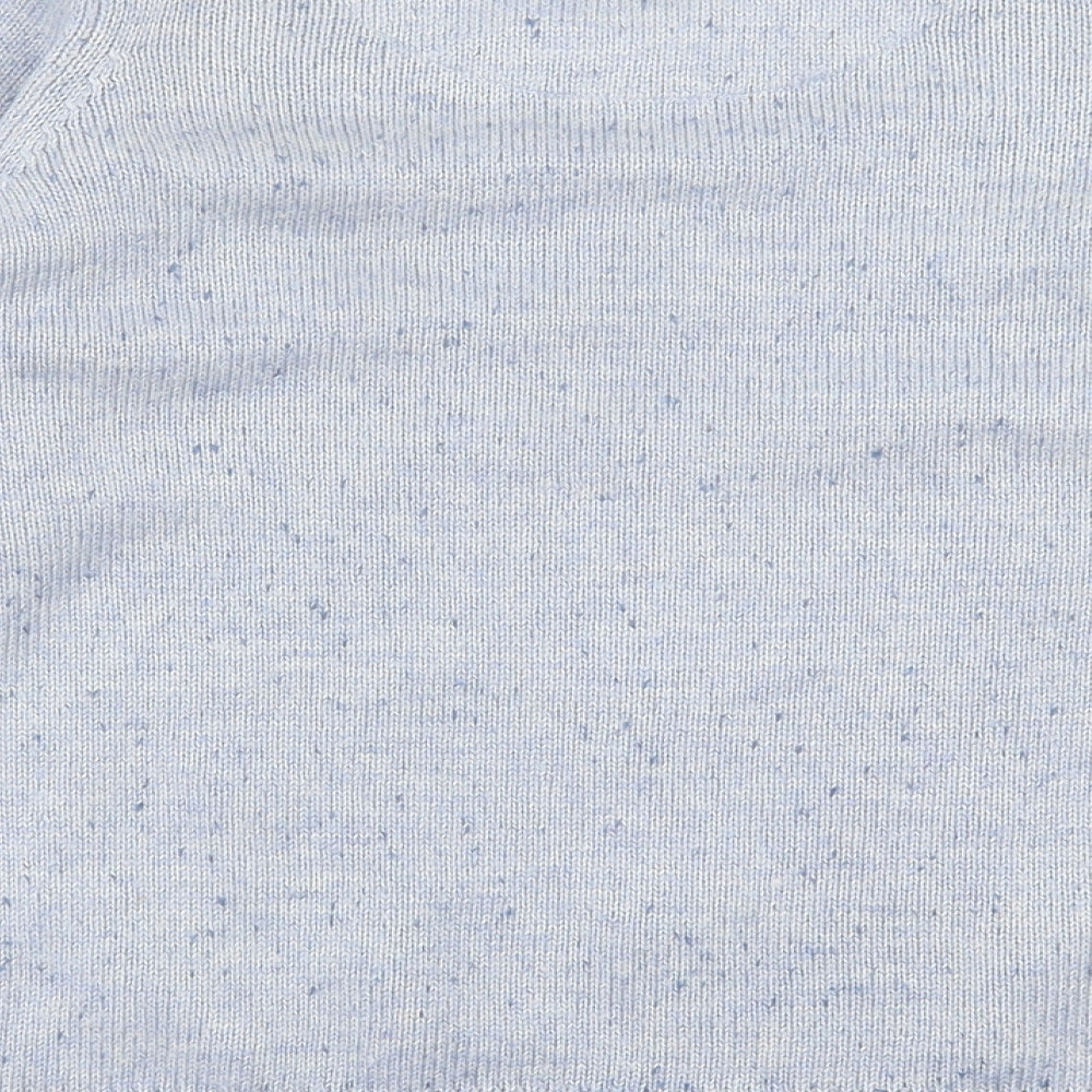 ble Womens Blue Crew Neck Acrylic Cardigan Jumper Size S