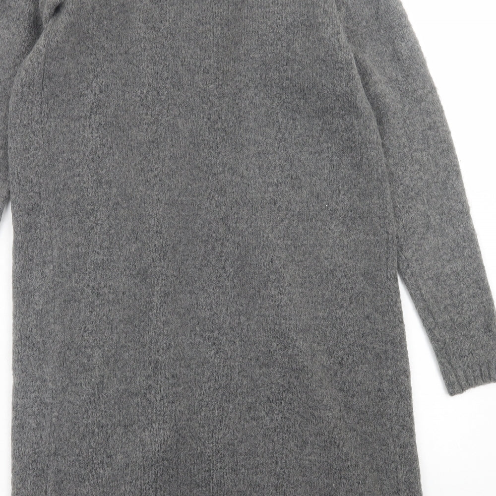 George Womens Grey V-Neck Acrylic Cardigan Jumper Size S