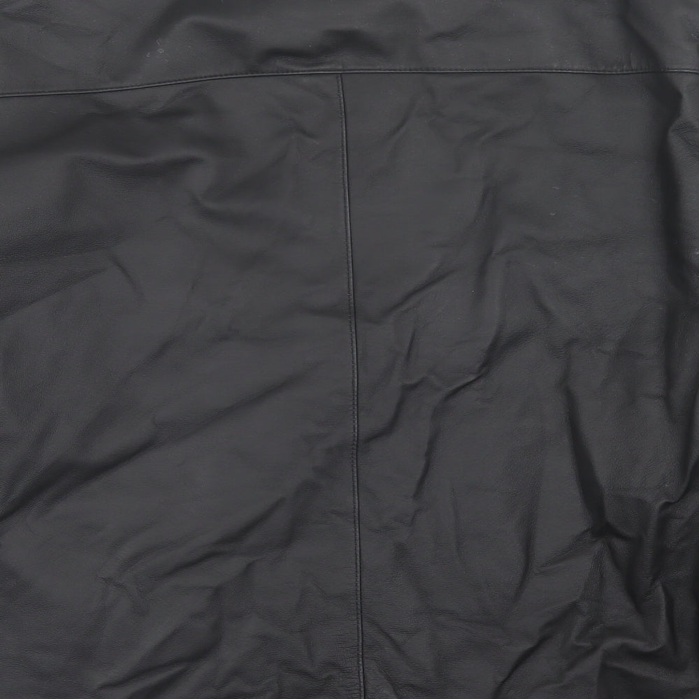 Designer Collection Mens Black Biker Jacket Size XL Zip