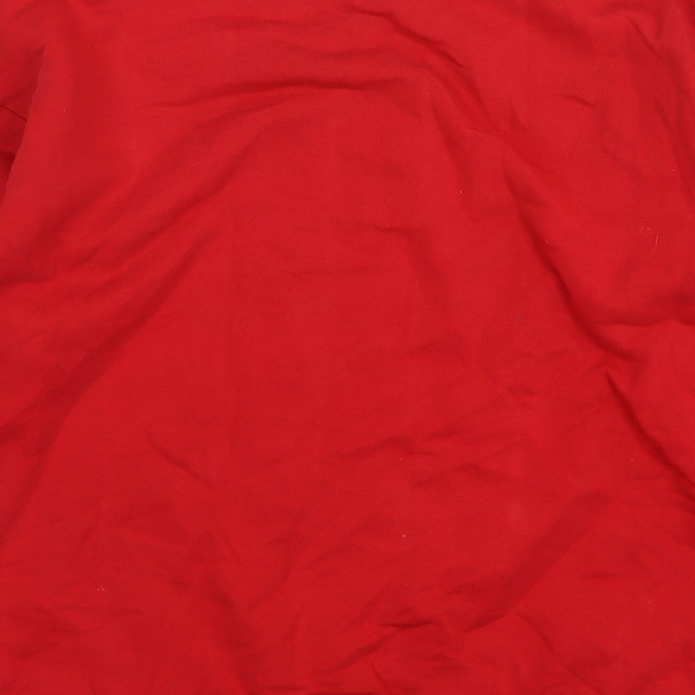 TU Mens Red Round Neck Cotton Pullover Jumper Size M - Disney Christmas