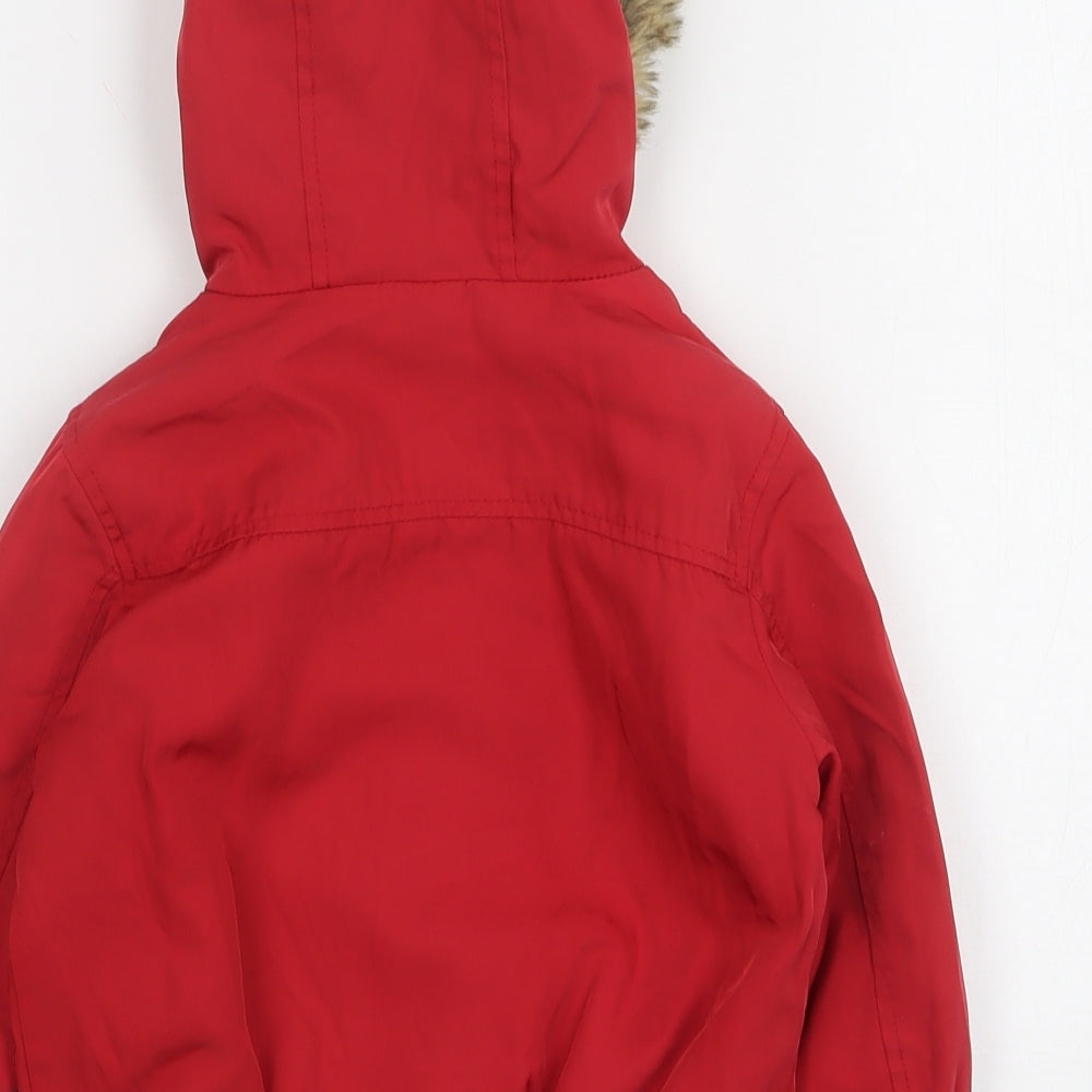 George Boys Red Parka Coat Size 2-3 Years