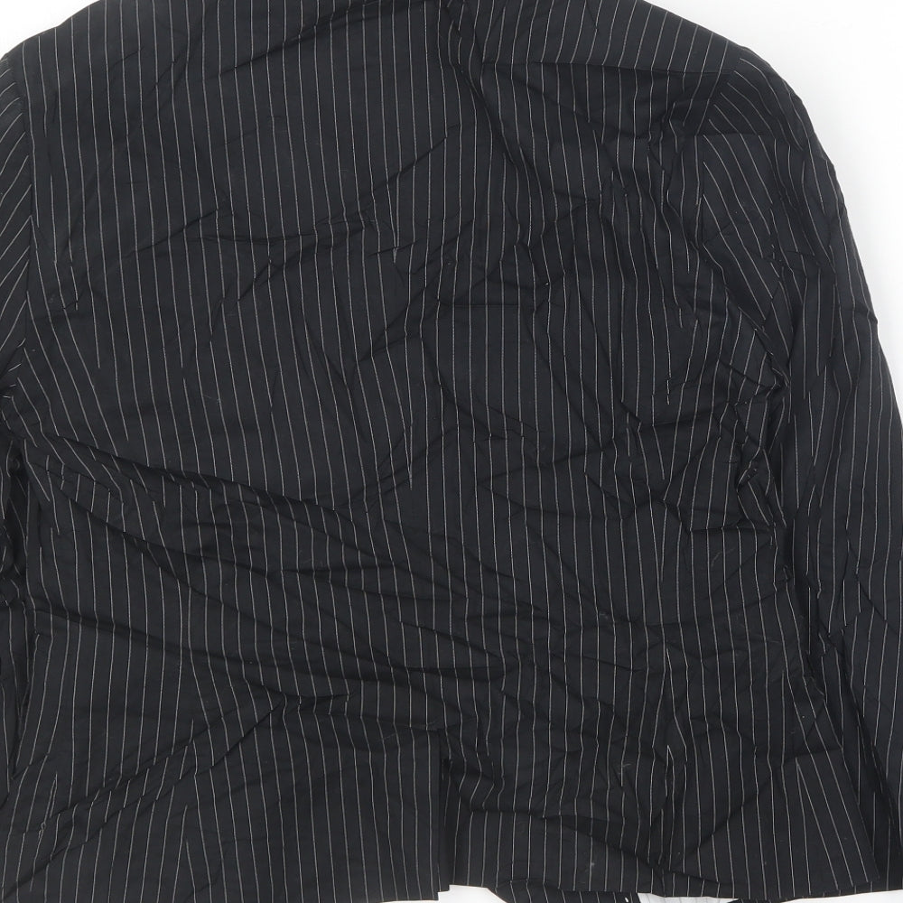 Marks and Spencer Womens Black Striped Jacket Blazer Size 10