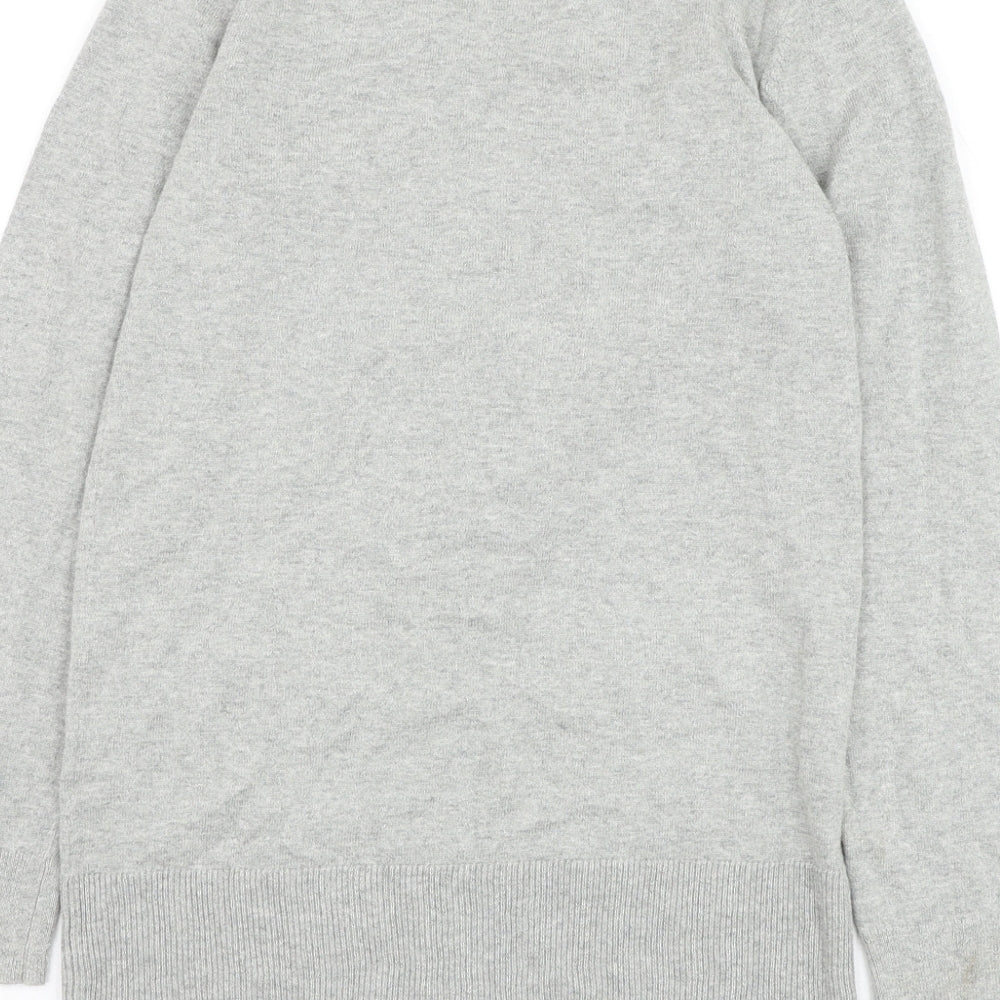 Gap Girls Grey V-Neck Polyester Cardigan Jumper Size L Button